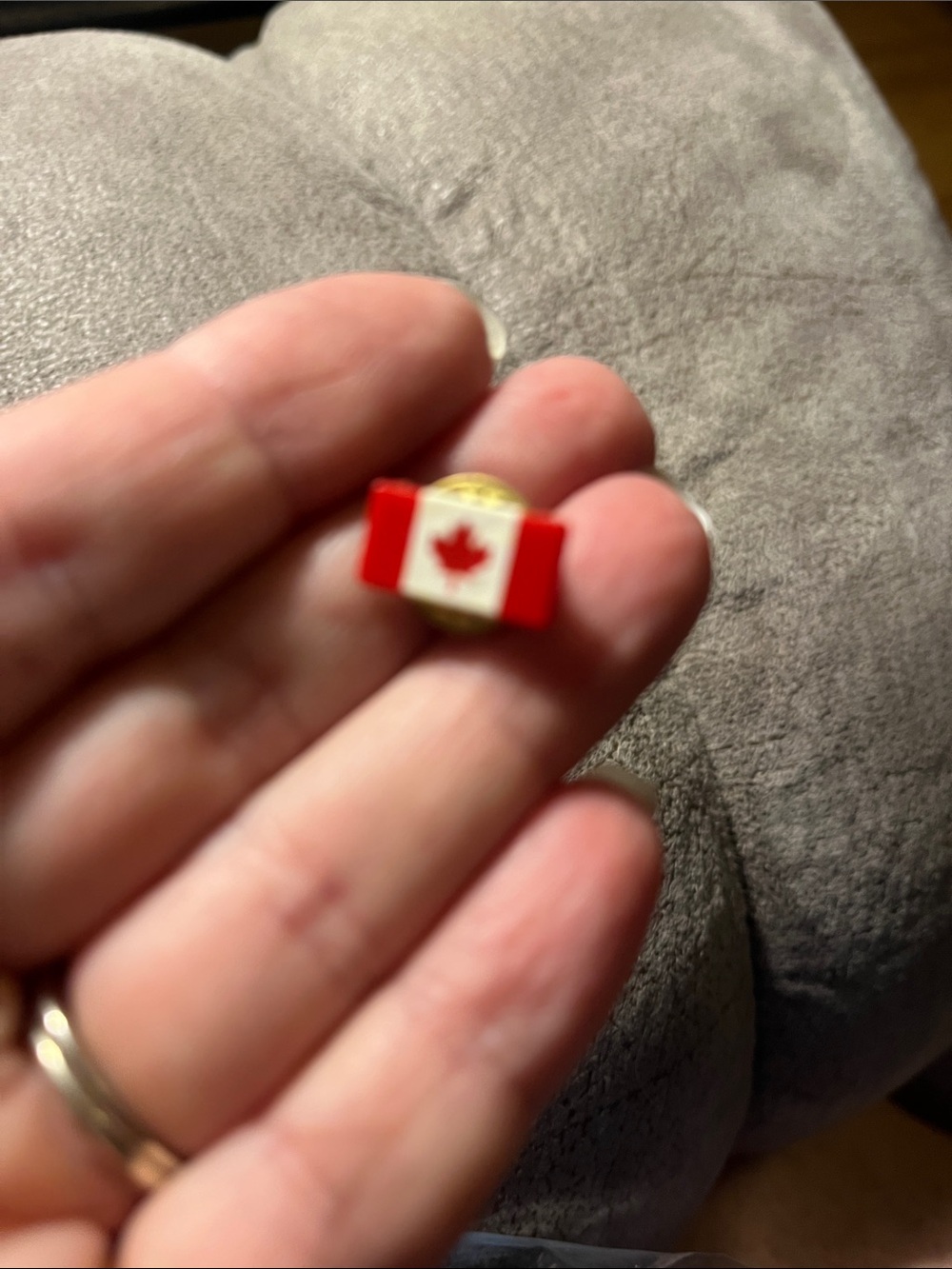 Canadian Flag Enamel Lapel Pin - Red and White 1987